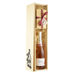 Pack V Perfectly Pink Prosecco and truffles in a wood gift box